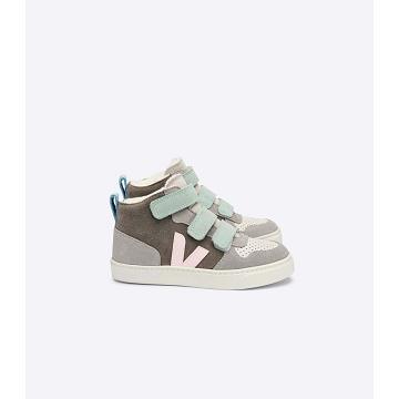 Kids' Veja V-10 MID FURED SUEDE High Tops Grey | SG 708UZG